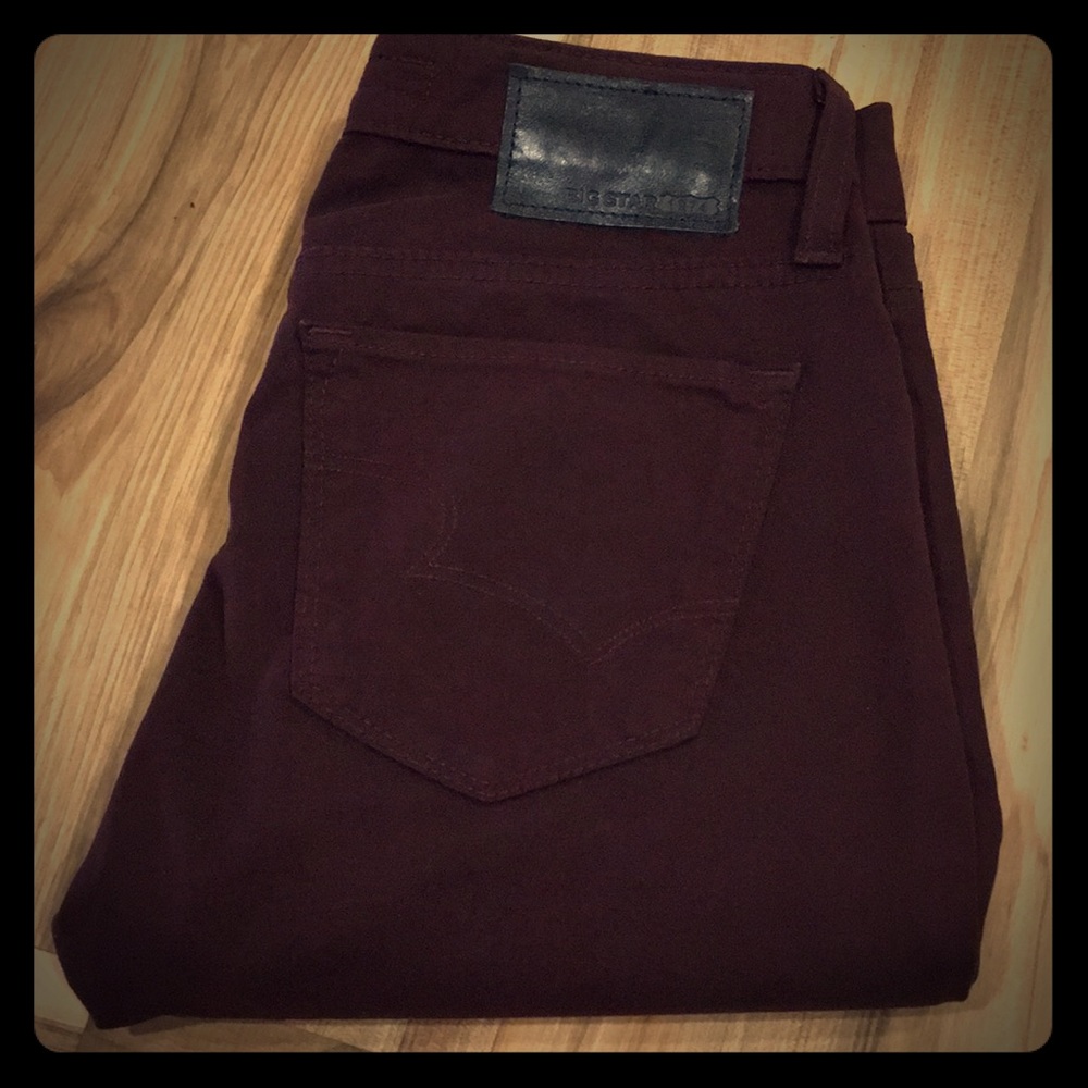 Big Star Alex mid rise burgundy jeans
